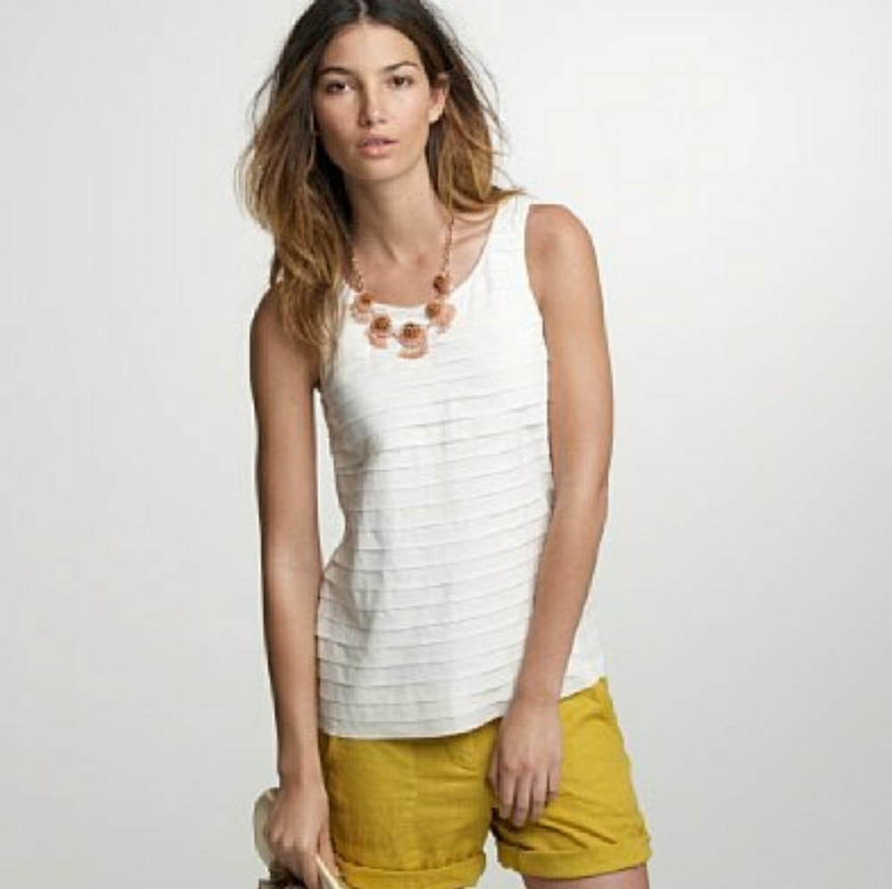 J. Crew Pleated Cotton Strati Tank
